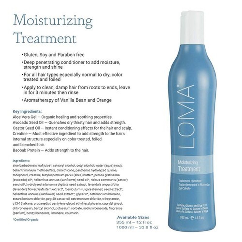 LOMA Moisturizing Shampoo & Treatment Duo - Hydrating Formula | 33 Ounce (Liter)