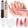 SAVILAND Silicone Ombre Nail Brush: 2PCS Reusable Chrome Nail Powder Applicator Brush for Ombre Aura Nails Ombre Nail Brush Nails Art Gradient Painting Brushes for beginners