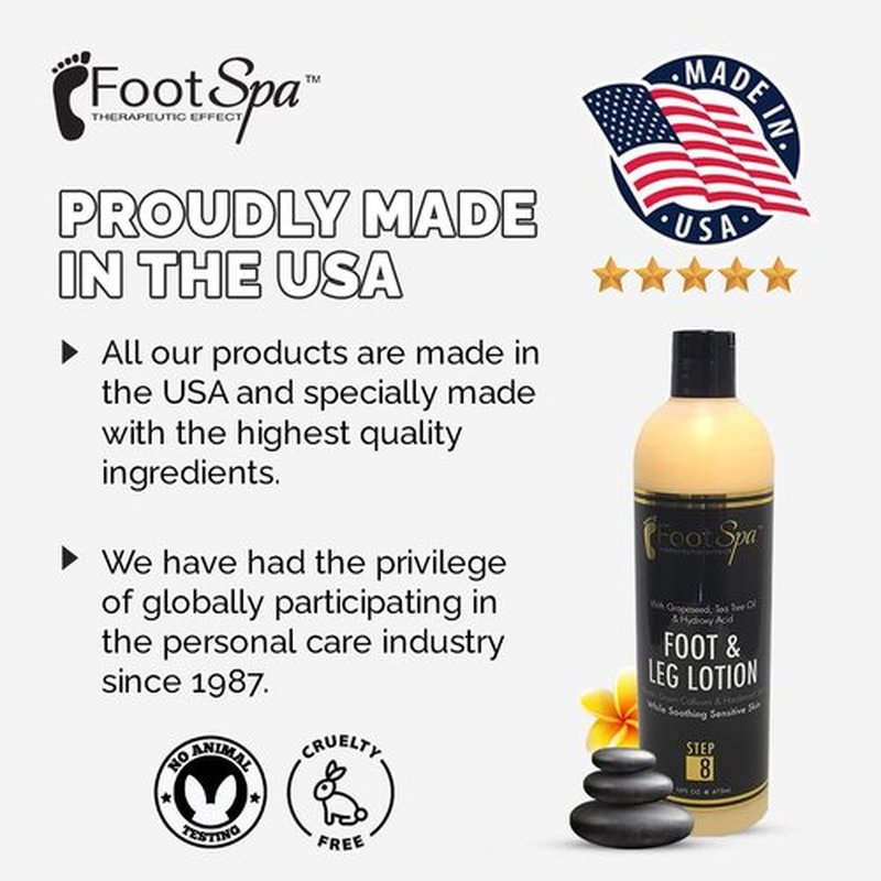 Foot SPA - Healing Therapy Massage Lotion, 16 Oz - with Peppermint and Eucalyptus - Professional Pedicure, Body and Hot Oil Manicure, Infused with Natural Oils and Vitamins
