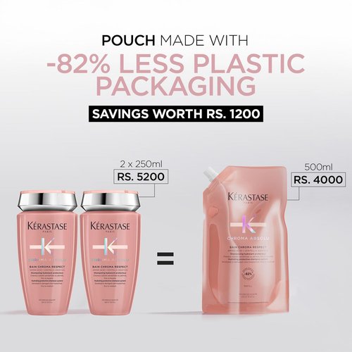 Kerastase Chroma Absolue Shampoo Refill Pouch - Hydrating Formula for Color-Treated Hair | Protects & Nourishes Fine to Medium Hair
