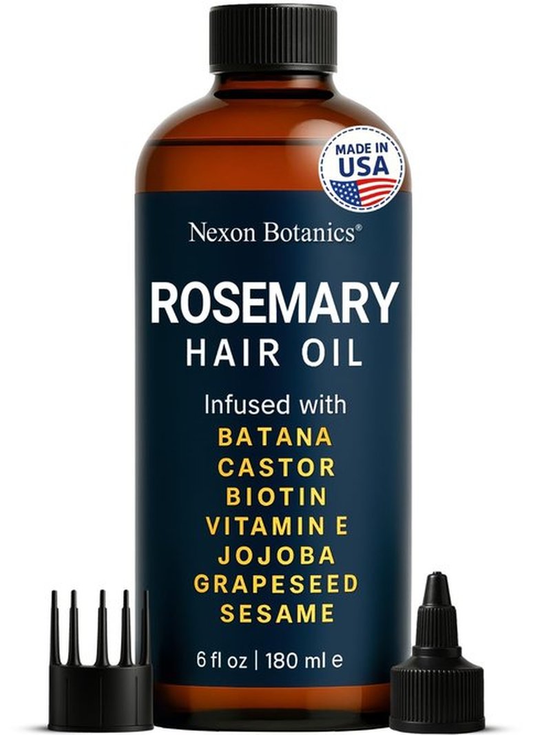 Rosemary Oil for Hair Growth 6 fl oz - Nourishing Blend for Frizz Control, Scalp Refresh & Stronger Hair - Aceite de Romero Para el Cabello - Nexon Botanics