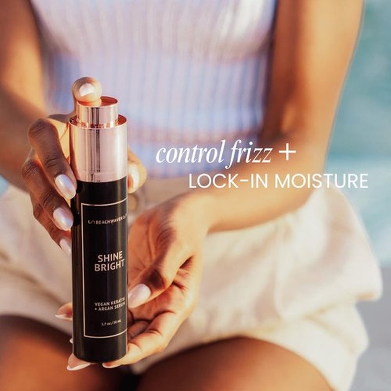 Beachwaver Co. Shine Bright Serum - 1.7 Oz | Award-Winning Vegan Keratin & Argan Oil Formula for Frizz-Free Shine