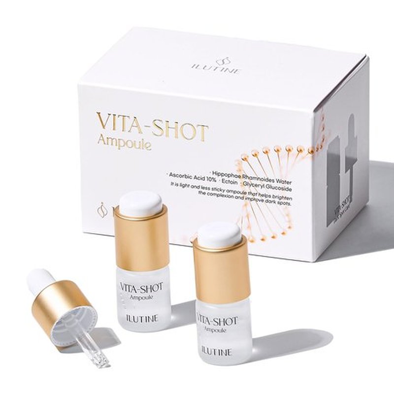 ILUTINE Vita-Shot Vitamin C Ampoule – Vitamin C Face Serum with Ectoine & Glyceryl Glucoside, Korean Skincare Ampoule for Daily Use