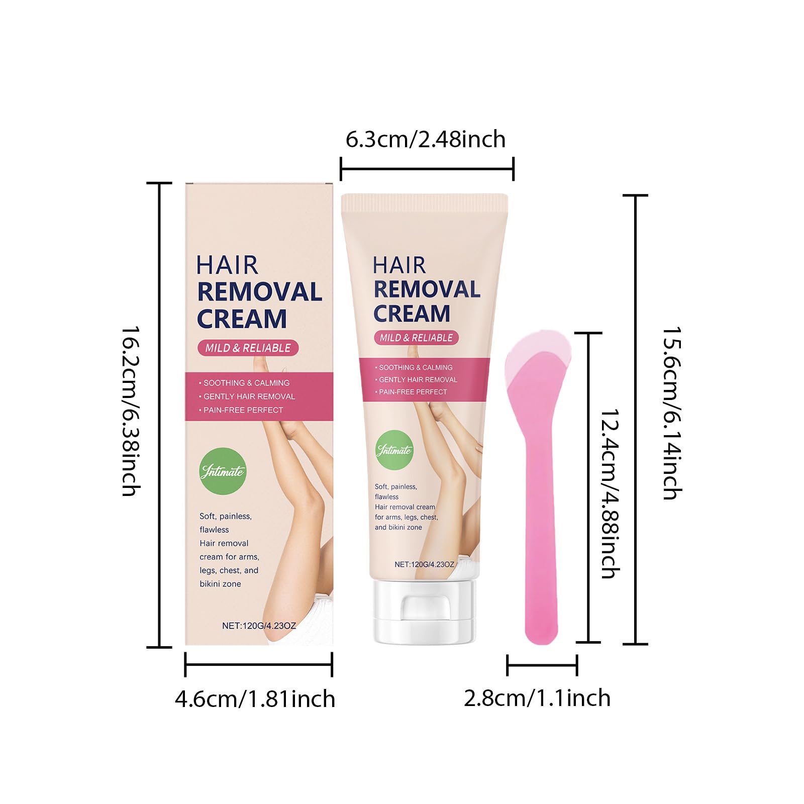 Hair Removal Cream for Women, Bikini Line Depilatory, 4.32 Fl Oz