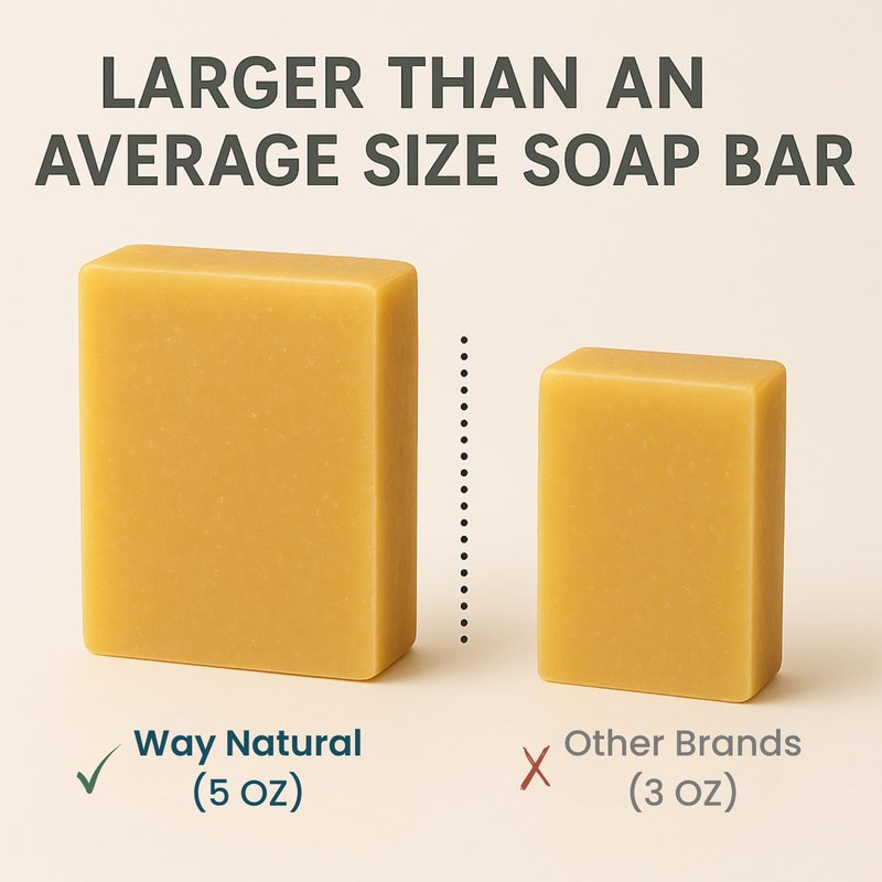 Way Natural Goat Milk Soap Bar, Turmeric - Premium, Handmade w/Real Milk in USA - Large (5oz) Hand & Body Goat Soap - Dry Skin, Gentle, No Dyes