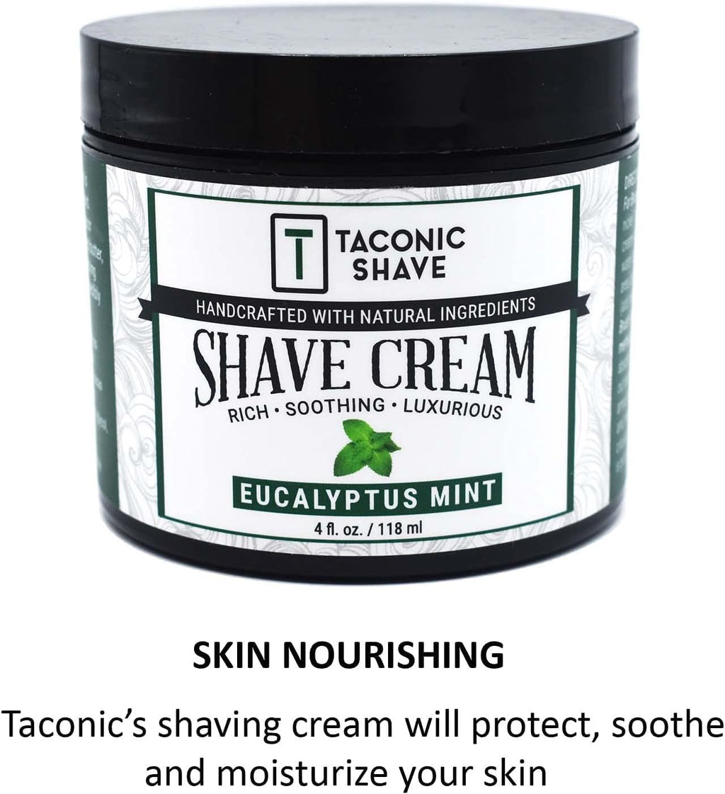 Taconic Eucalyptus Mint Concentrated Shaving Cream, Rich Lather, 4 oz