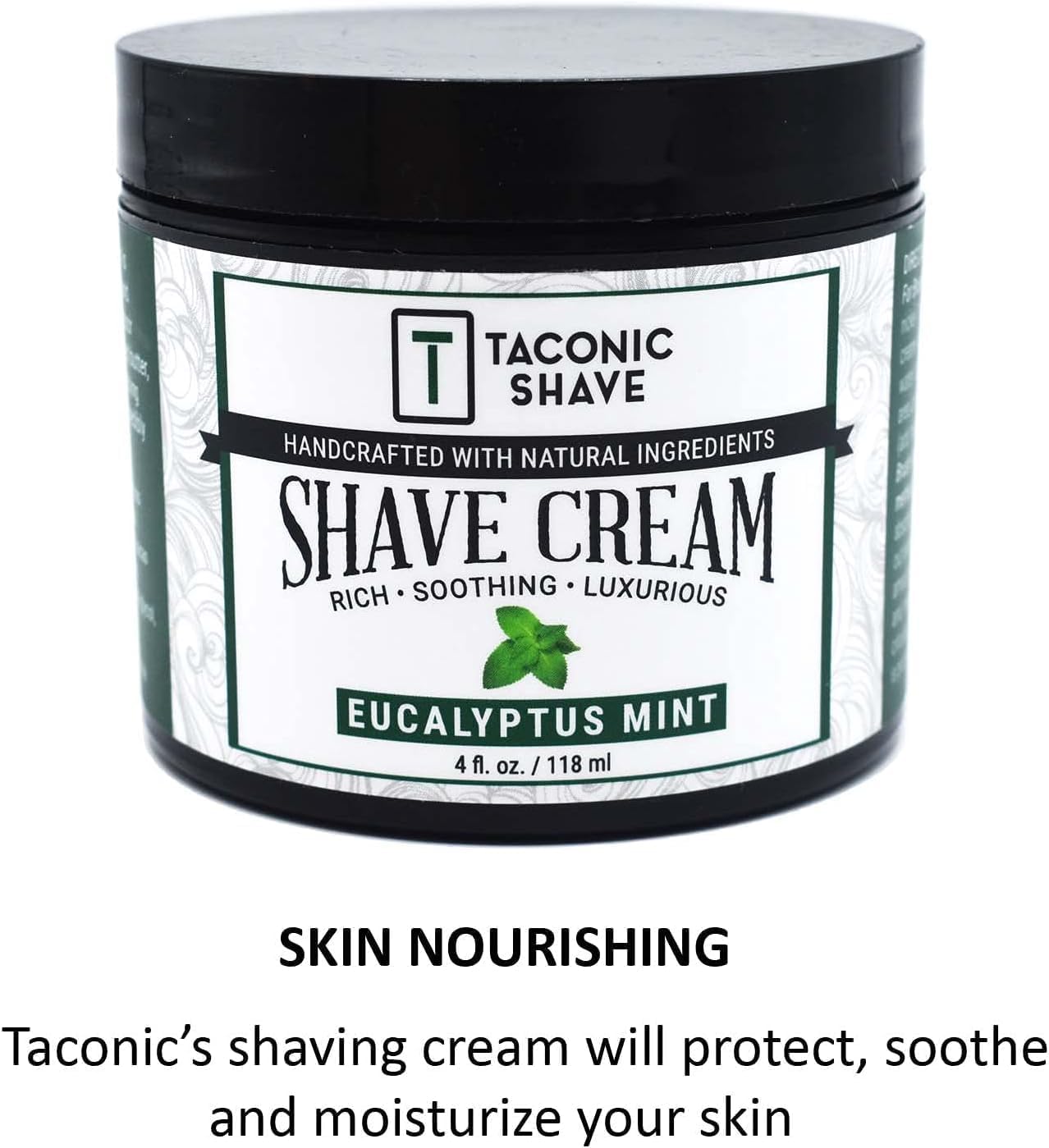 Taconic Eucalyptus Mint Concentrated Shaving Cream, Rich Lather, 4 oz