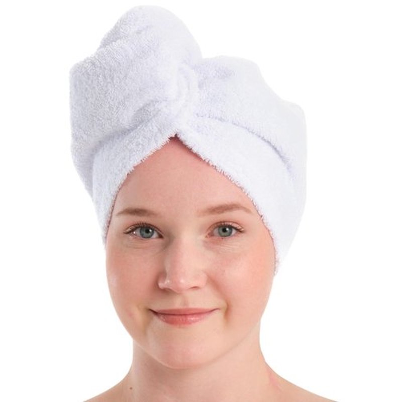 Seritaine Hair Towel Wrap for Women 2 Pack – 100% Turkish Cotton Turban for Wet Hair Quick Dry – Soft & Gentle Head Towel Cap– Soft and Absorbent Cotton - 10x26 inch