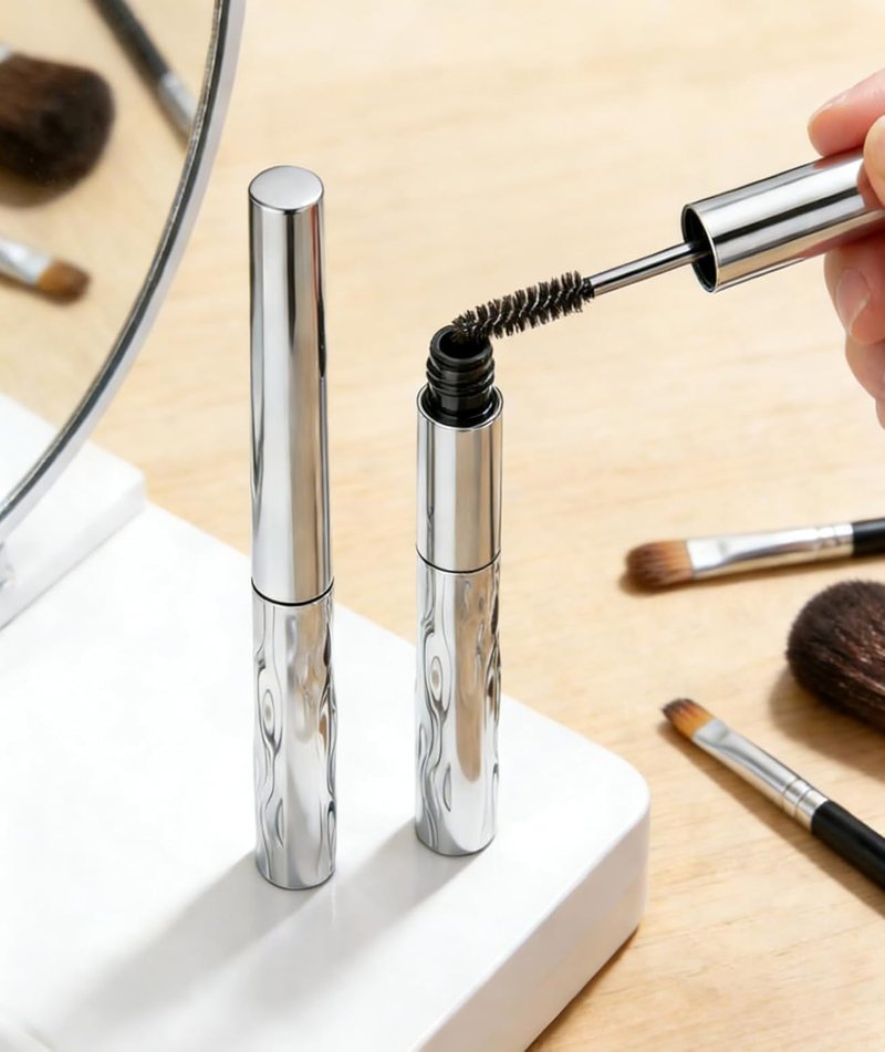 Upgraded Iron Metal Wand Mascara - Waterproof 3D Curling Formula, Long-Lasting & Smudge-Proof | Black