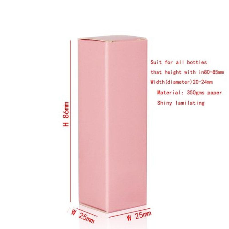 25pcs 25 * 25 * 86mm Craft paper box for lip gloss 350gms lipstick packing box for lipgloss tubes(pink paper box 25pcs) (Pink)