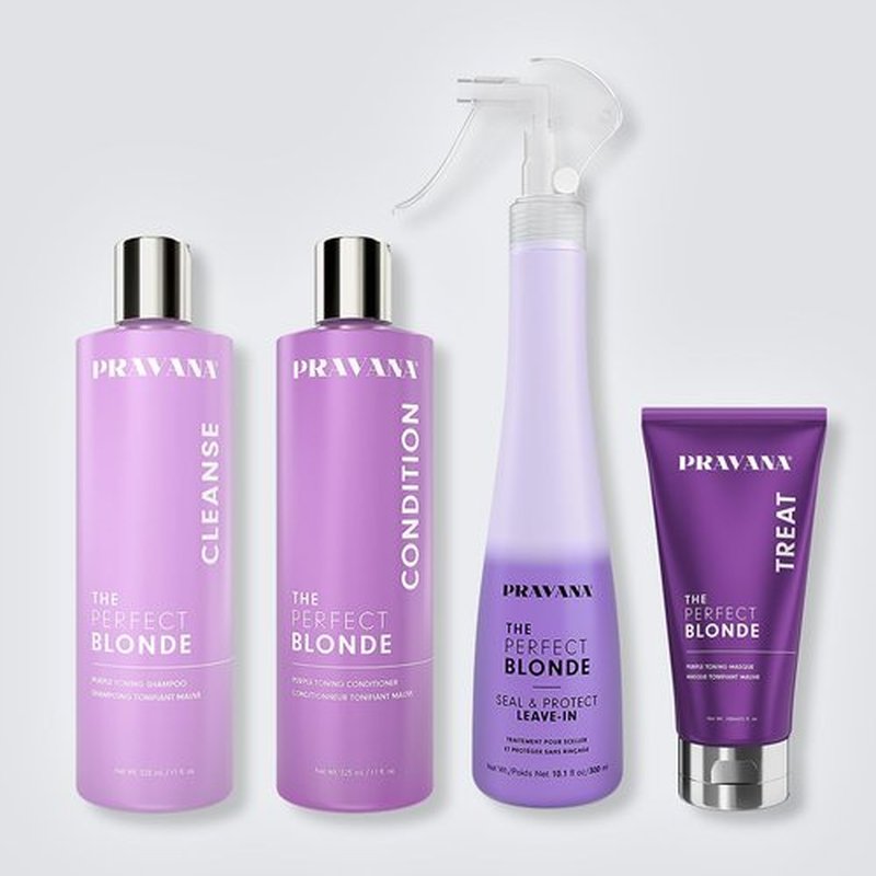 Pravana The Perfect Blonde Leave-In Conditioner Spray - Neutralizes Brassiness & Enhances Shine | Vegan Formula for Color Treated Hair