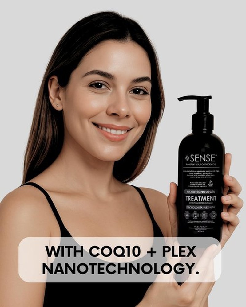 SENSE AWAKEN YOUR CONSCIENCE Nanotech Plex Repair Shampoo & Conditioner Set – Bond Restoration with Hyaluronic Acid, Coconut, Ginger & Q10 – 2 x 500 ml
