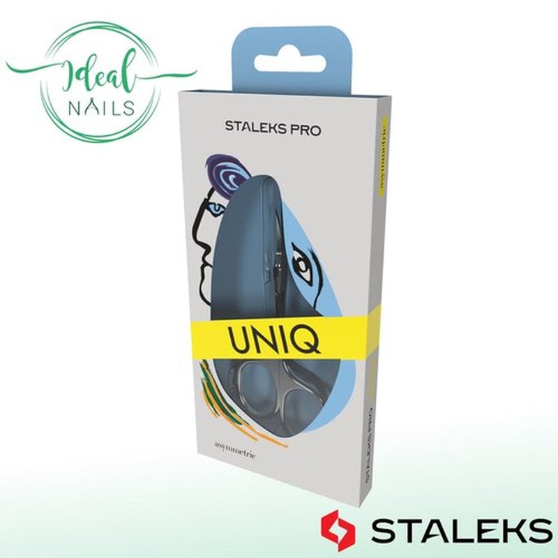 Staleks Asymmetric UNIQ 30 Type 4 Cuticle Scissors – Asymmetric Rings with Right-Lowered Handle