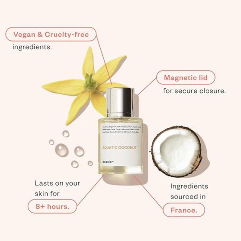 Dossier Aquatic Coconut | Beach Walk Inspired Fragrance - Fresh & Tropical Scent
