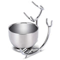 PerPro Shaving Stand and Double Stainless Steel Design Shave Soap Bowl - Forms Thick and Foamy Lather Quickly,Unbreakable and Rust Resistant for Smooth Wet Shaving
