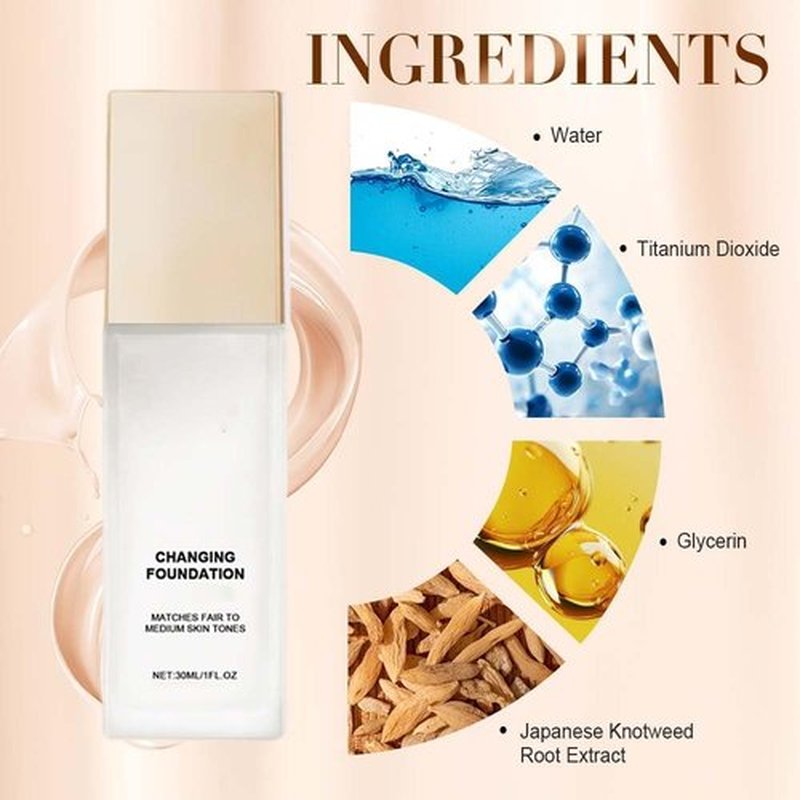 Skiennix Color Changing Foundation - Lightweight Liquid Concealer for Mature Skin | Universal Tone (1pcs)
