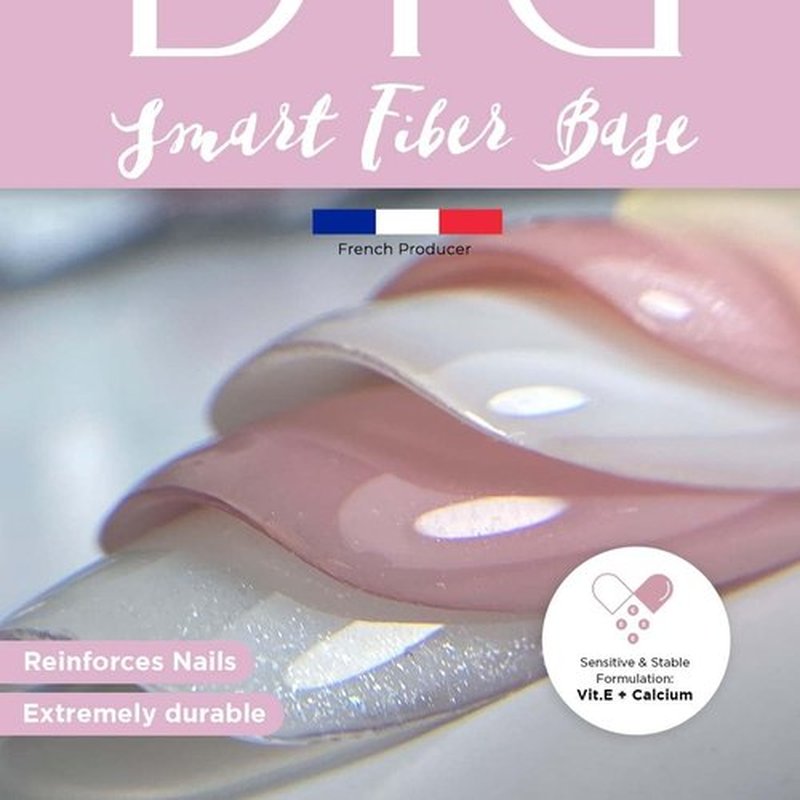 DIDIER LAB Premium Fiber Base Gel Polish Neutral - LED UV Gel Base Coat - Long Lasting Soak Off Gel Nail Base Coat with Vitamins and Minerals - Strengthens Thin Damaged Nails - 0.34 fl oz
