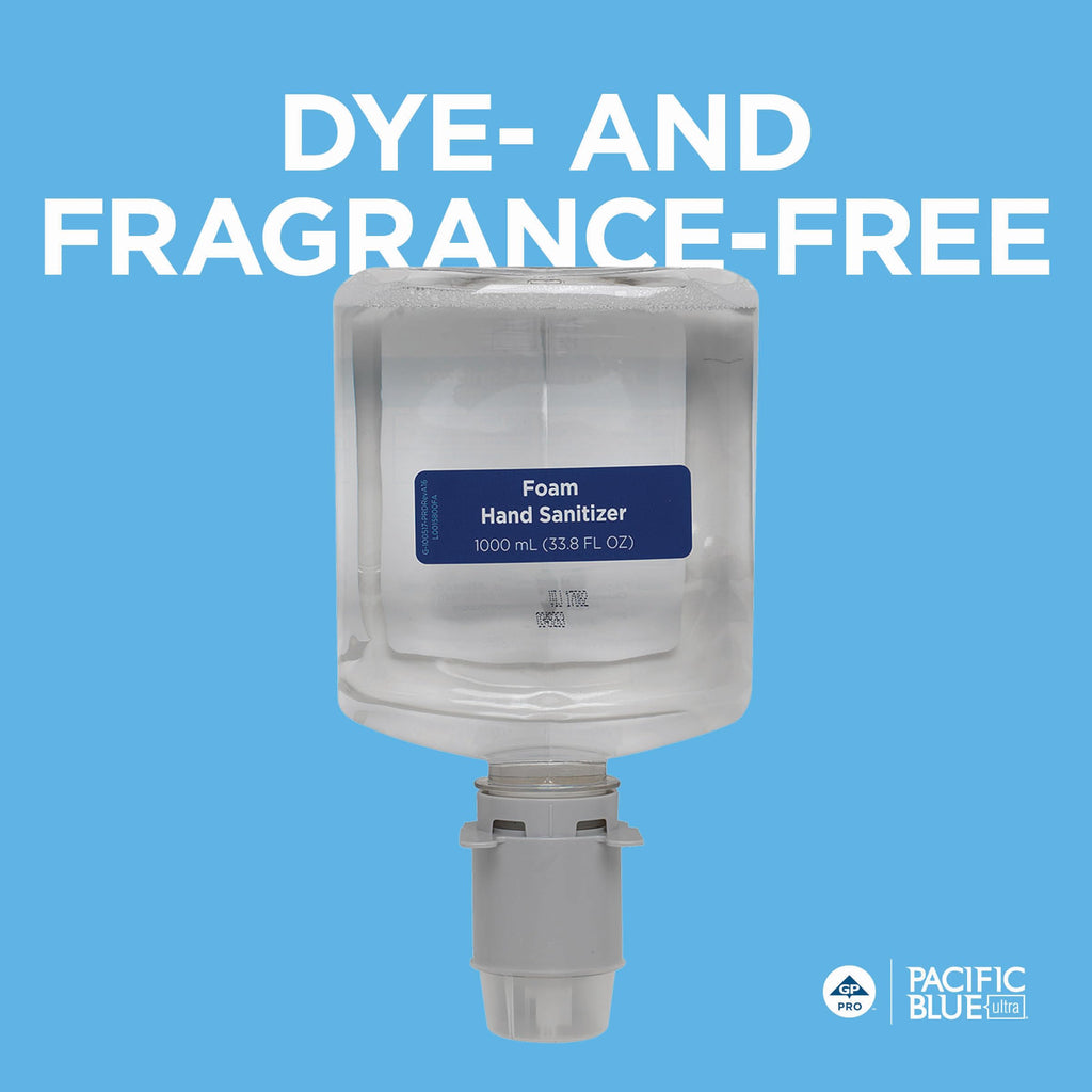 Georgia-Pacific (43335 Pacific Blue Ultra Foam Hand Sanitizer Refill for Pacific Blue Ultra Manual Dispensers, Dye and Fragrance-Free, 33.8 FL OZ, 4 Refills Per Case