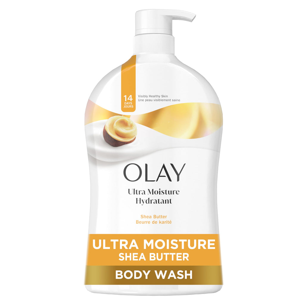 Olay Body Wash for Women, Ultra Moisture, 24hr Moisturizing, Hydrating & Refreshing, B3 Vitamin Complex, Free of Parabens & Phthalates, for All Skin Types, Shea Butter Scent, 33 fl oz