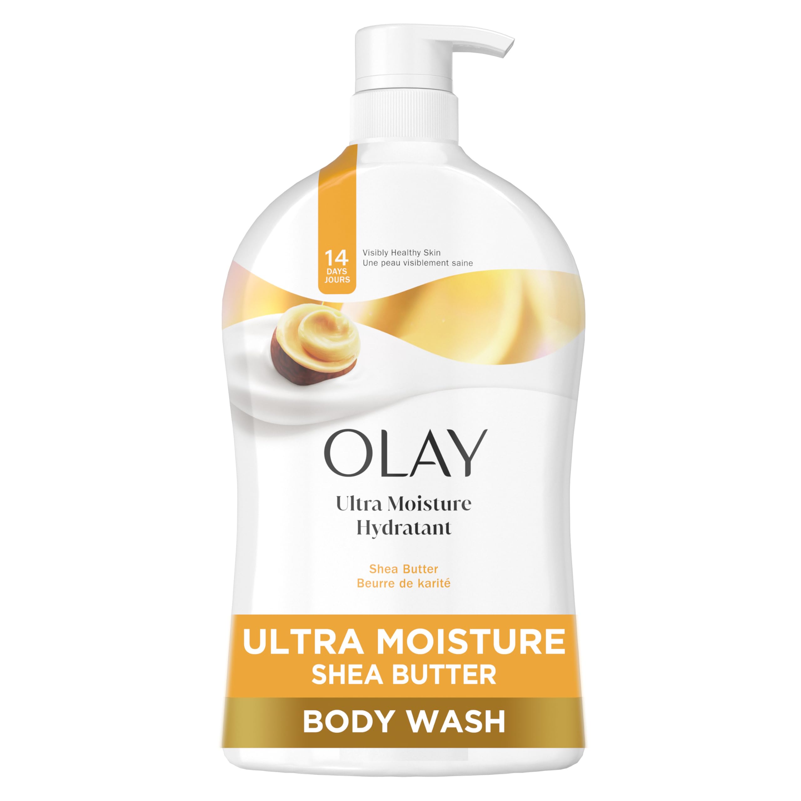 Olay Body Wash for Women, Ultra Moisture, 24hr Moisturizing, Hydrating & Refreshing, B3 Vitamin Complex, Free of Parabens & Phthalates, for All Skin Types, Shea Butter Scent, 33 fl oz