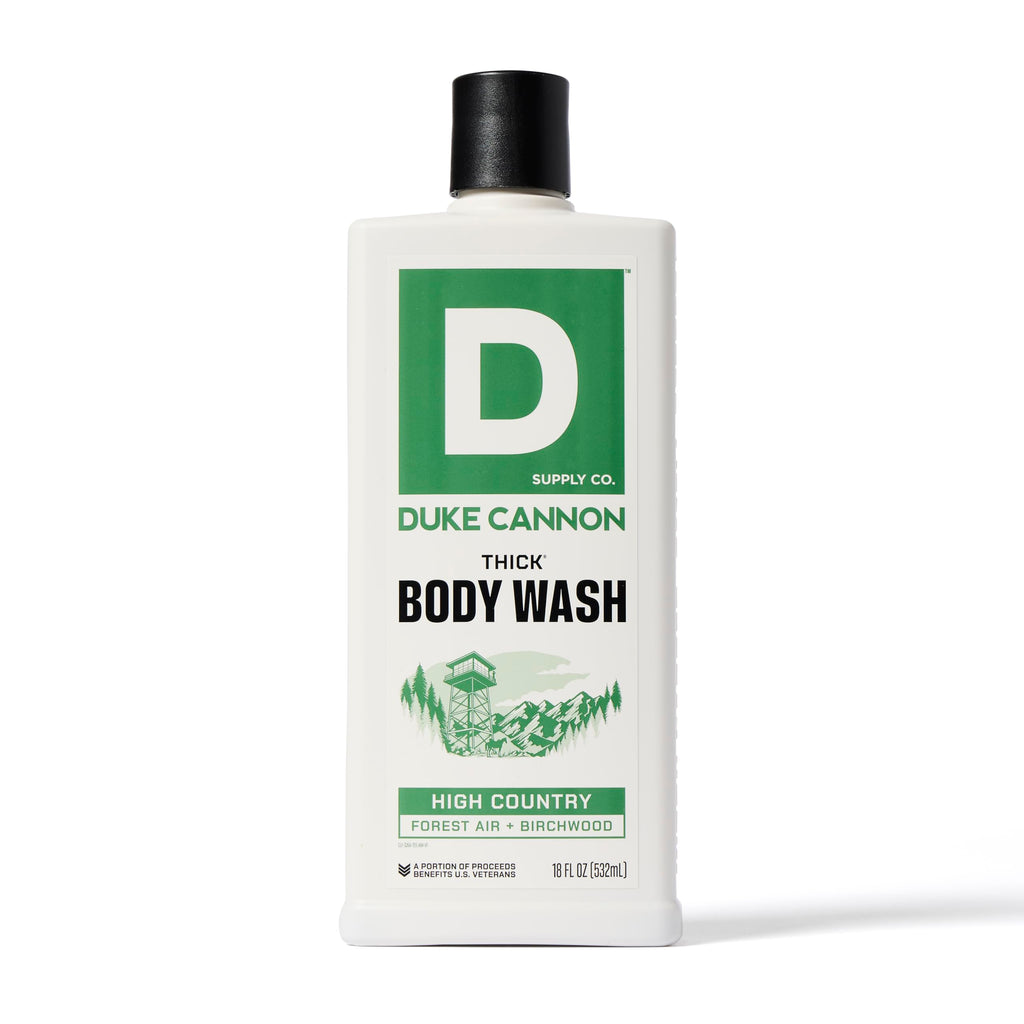 Duke Cannon High Country Big Brick of Soap & THICK High Viscosity Body Wash | Birchwood & Tonka Scent | 10oz Triple-Milled Soap Bar & 18oz Extra-Thick Body Wash (2 Pack Bundle)