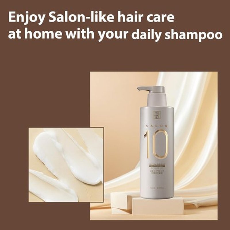 Mise En Scene Salon 10 Protein Shampoo - Restorative Formula for Severely Damaged Hair | 16.9 Fl. Oz.