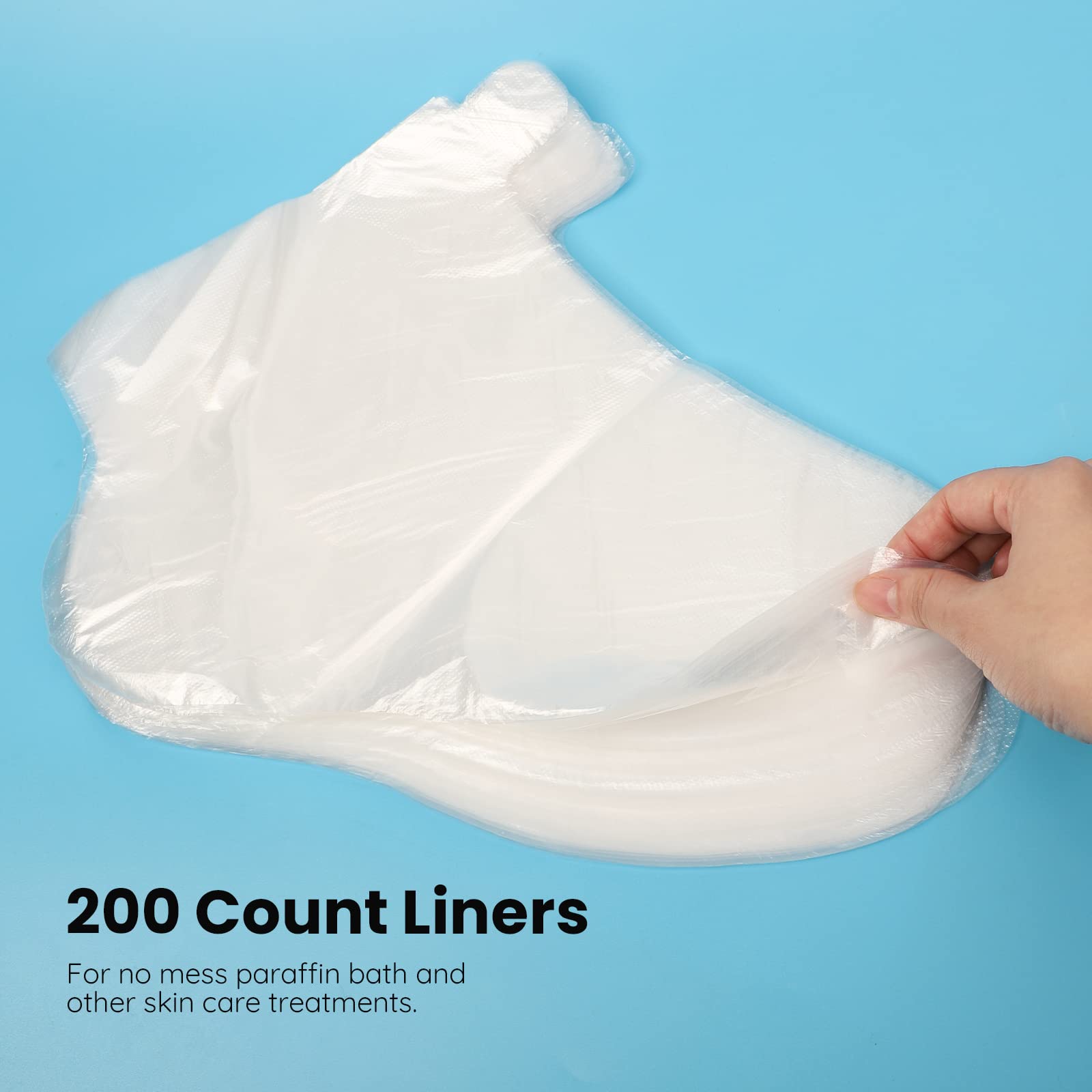 Segbeauty Paraffin Wax Liners for Foot, 200pcs Larger & Thicker Paraffin Foot Bags, Plastic Paraffin Bath Socks Hot Wax thera-py Bath Booties Covers for SPA Wax treat-ment Paraffin Wax Machine