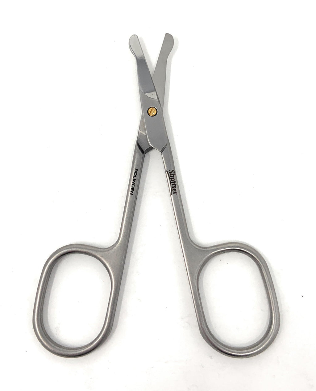SHPITSER Professional TopInox Stainless Steel Nose & Ear Safety Scissors with Genuine Leather Case. Made in Solingen, Germany