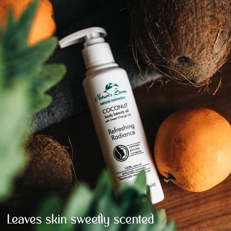 Nature's Secrets Organic Ceylon Coconut Body Oil - Nourishing Orange Oil for Dry Skin | 100% Natural & Non-Greasy