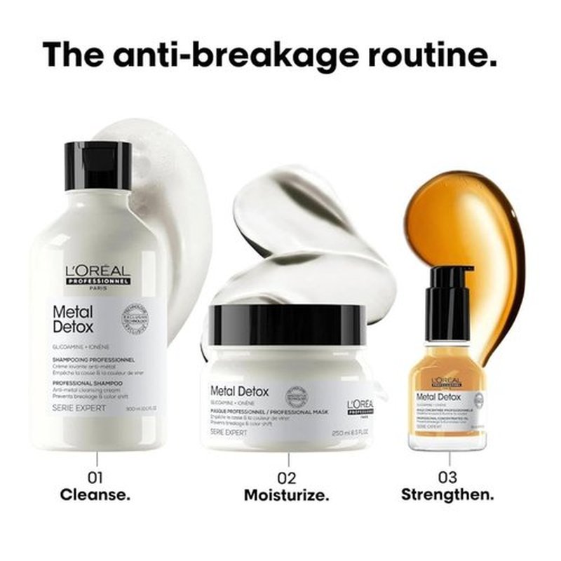 L'Oréal Professionnel Paris Metal Detox Shampoo & Mask Set - Protect Color, Remove Metal Build-Up, Paraben & Sulfate-Free