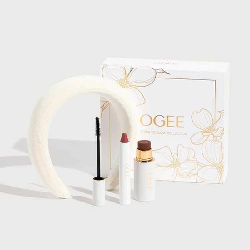 Ogee Cheers to Glow Limited-Edition Set | Sculpted Face Stick, Tinted Lip Oil & Volumizing Mascara