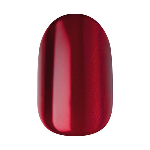 Kiss Impress No Glue Mani Press On Nails - ColorFX 'Hidden Gem' Red Oval Shape, Short Size, 30 Nails Included