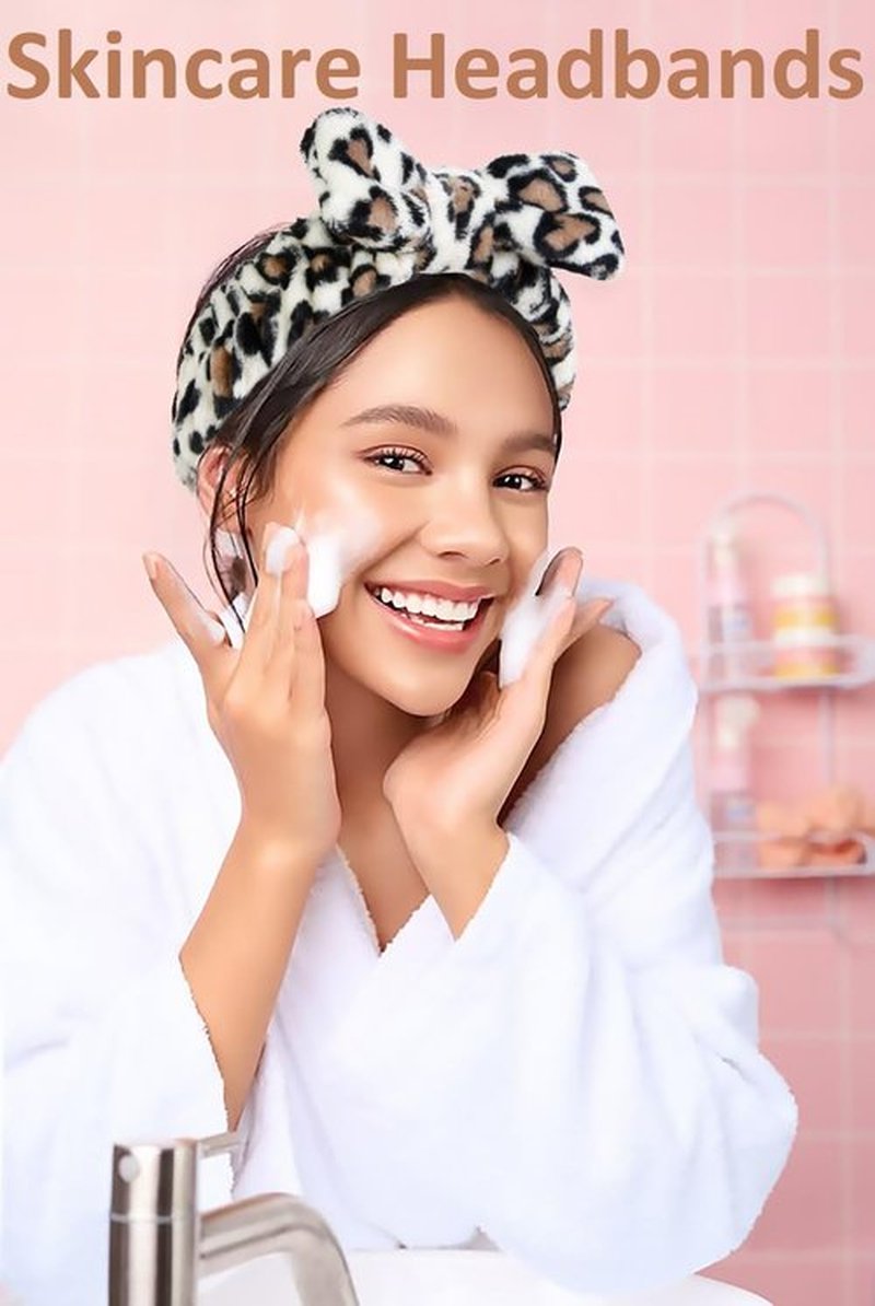 Huachi Spa Headband for Women Washing Face Girls Skincare Headbands Makeup Cheetah Print Leopard Face Wash Head Band Animal Print Christmas Gifts for Teen Girls
