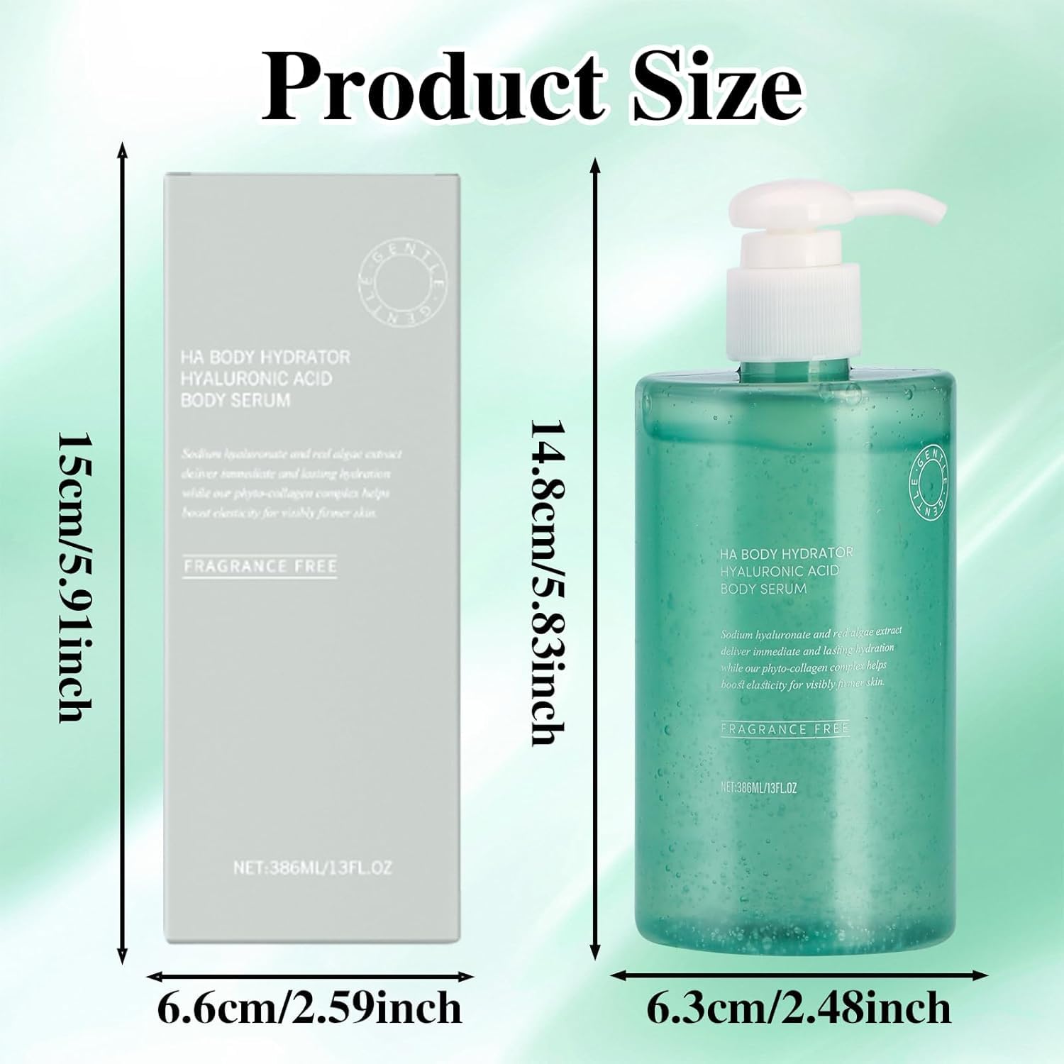 Body Hydrator Hyaluronic Acid Body Serum for Dry Skin, Body Lotion with Red Algae Extract, Long-Lasting Moisturizing, Rich Yet Non-Greasy Moisturizer for Men & Women