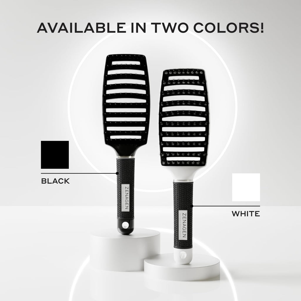 ZENAGEN Zen Brush (White) | Gently Detangles Hair, Reduces Breakage, Enhances Scalp Stimulation, Lightweight Ergonomic Design, All Hair Types 1 ea