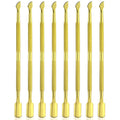 XINMEIWEN 8 Pieces Nail Cuticle Pusher Stainless Steel Nail Polish Cuticle Remover Double Ended Manicure Nail Pedicure Tool Metal Cuticle Peeler Scraper for Fingernails and Toenails (Gold)