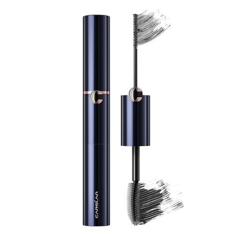 CARSLAN Double Extension Curling Mascara - Lengthening & Curling Formula, Smudge-Proof, Black, 0.18 Fl Oz & 0.16 Fl Oz