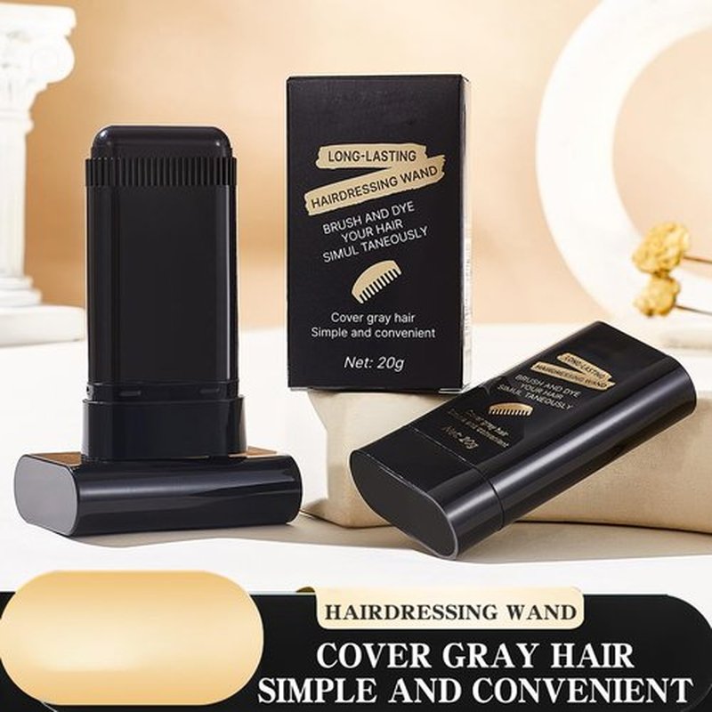 Glo7 Hair Dye Concealer Stick - Instant Gray Root Coverage | Waterproof & Long-Lasting (Brownish Black)