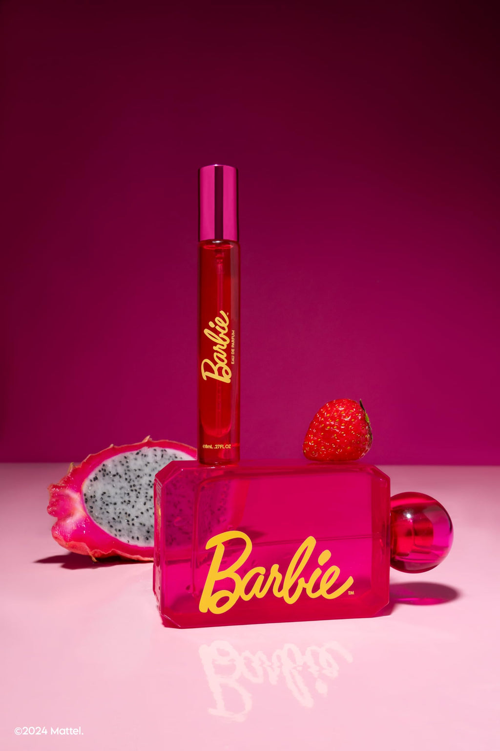 DefineMe Barbie Perfume Bundle, 100 mL Bottle and 8 mL Travel Spray, Fruity and Gourmand Fragrance with Strawberry, Dragon Fruit, Whipped Cream & Sandalwood Notes, Perfumes for Women