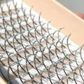 FQNing Silver Glitter Lash Extensions, Mutiple Length 11-16mm Faux Mink Individual Lash Spikes, Long lasting120pcs for Daily, Party, Wedding, Festival (Silver)