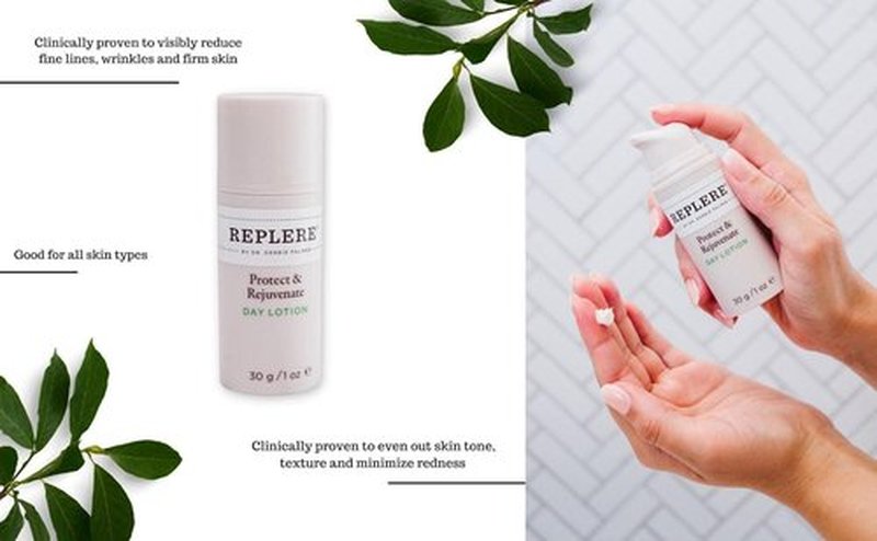Replere Day Lotion - Hyaluronic Acid Moisturizer with Coffea Arabica & Aloe | Anti-Aging Formula (1 oz)