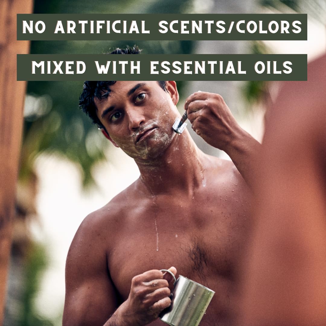 Natural Solid Shave Soap Bar, Highly Moisturizing, Handmade In The USA In Small Batches, No Artificial Fragrances Or Colors, Vegan & Cruelty Free, Designed For All Skin Types (Unscented)