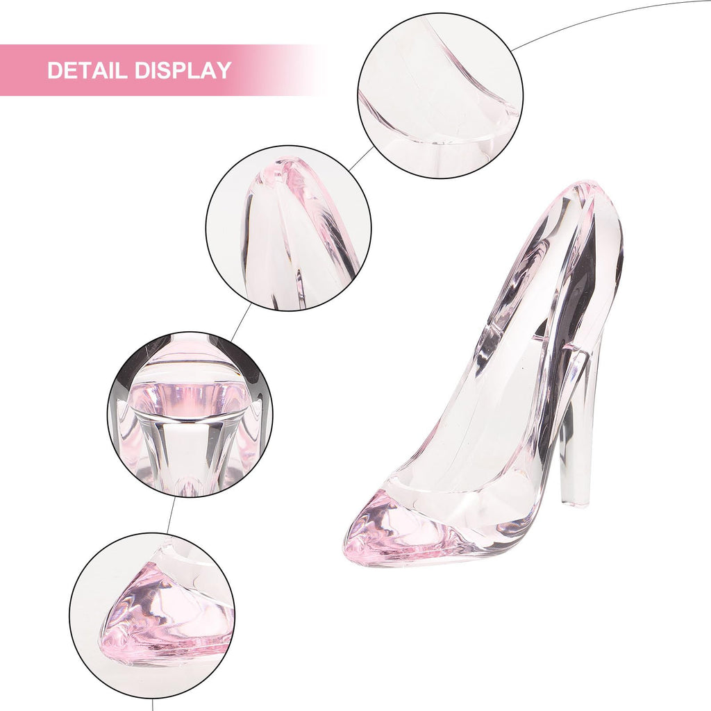 4pcs Princess High Heel Shoe Statue Wedding Heels Table Decorations Clear Christmas Ornaments Princess Inspired Crystal High Heel Collectible Mini Princess Shoes Glass Acrylic