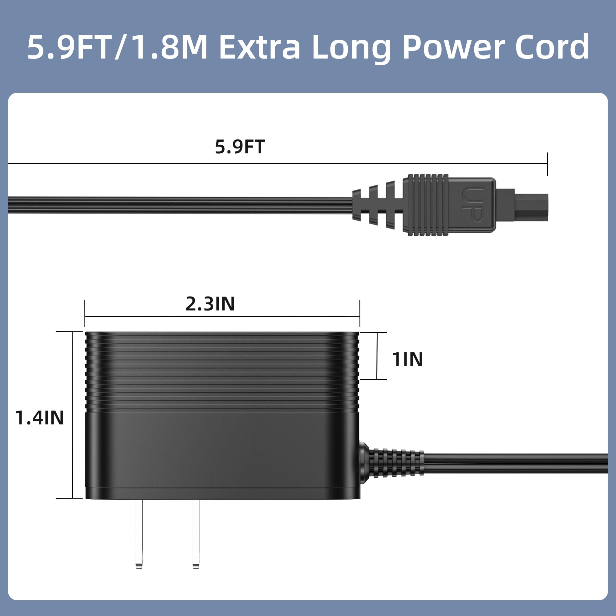Charger for Shark V2945Z V2950 XA2950 Carpet Sweeper Power Cord Replacement P/N YLS0041-T110025 Vacuum AC/DC Adapter Supply