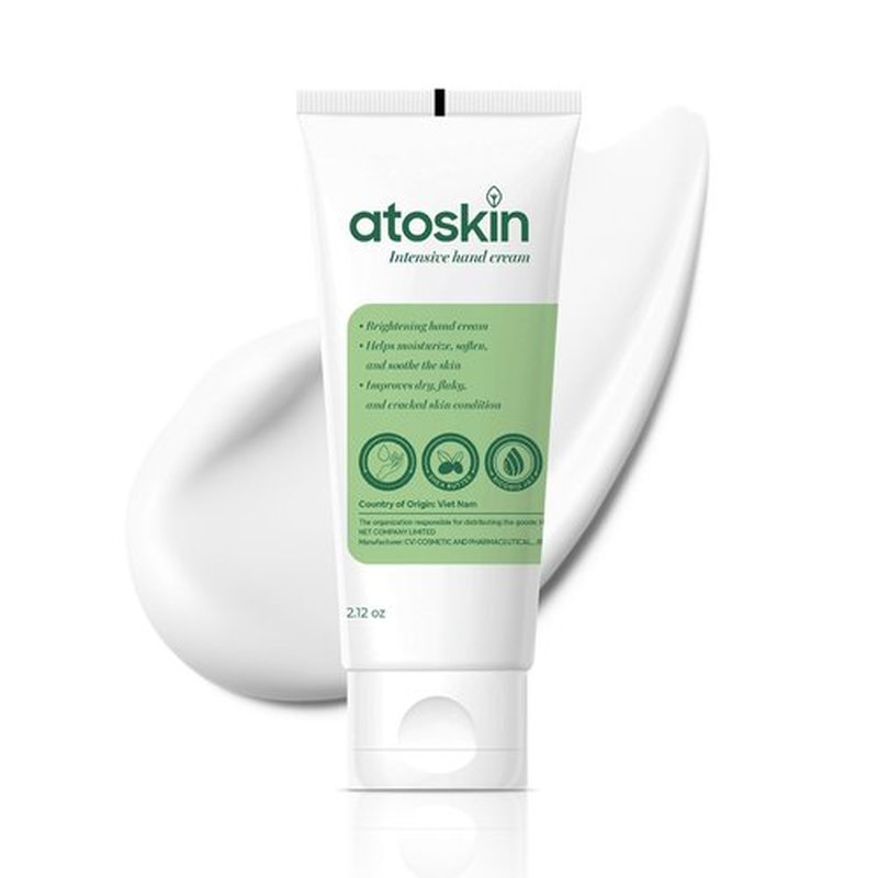 Atoskin Intensive Hand Cream – Deep Moisturizing & Soothing for Dry, Rough, Cracked Hands – Non-Corticoid Formula (2.12oz)