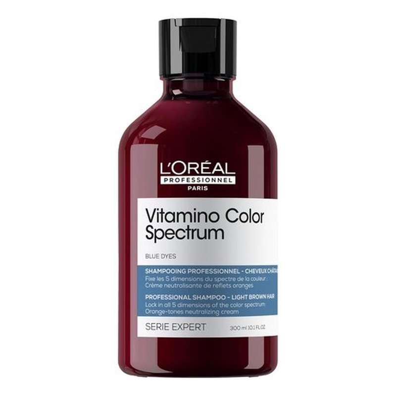 L'Oréal Professionnel Paris Vitamino Color Blue Shampoo - Neutralizes Orange Tones & Enhances Shine for Light Brown Hair