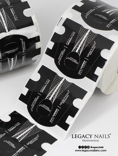 Legacy Nails 300PCS Aluminium Sculpting Form - Extension Tips - Forms for Acrylic and UV Gel - Number Line for Exact Lengthening. Small Scale.