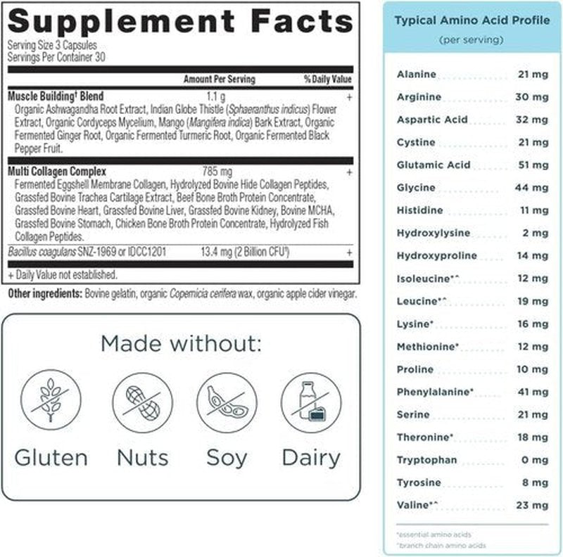 Ancient Nutrition Advanced Multi Collagen Protein Capsules - Supports Muscle Health | 90 Count