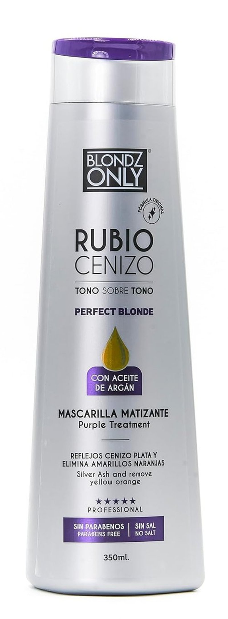 Silver Ash Blonde Hair Toning Mask - Eliminates Brassiness & Neutralizes Yellow Tones | Argan Oil Infused, 11.8 Fl Oz