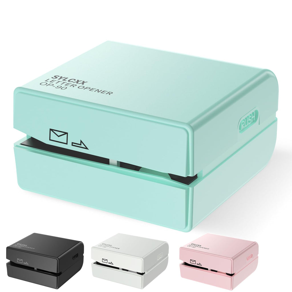 Battery Operated Electric Letter Opener - Letter Openers Envelope Slitter, Envelope Opener, Mail Opener, Universal Envelope Efficient Letter Opener Tool for Office, Home (Mint Green)